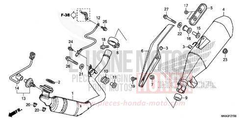 EXHAUST MUFFLER NC750XDH de 2017